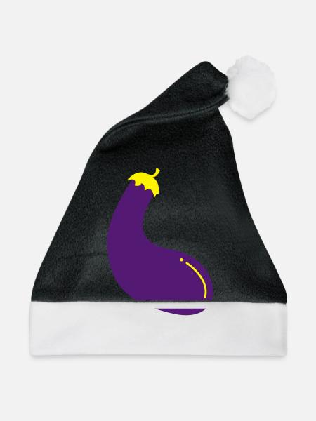 Aubergine - Weihnachtsmütze - Schwarz/Weiß