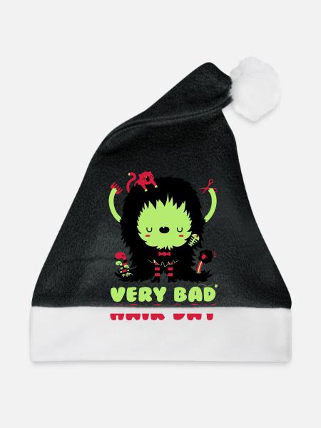 bad_hair_day - Weihnachtsmütze - Schwarz/Weiß