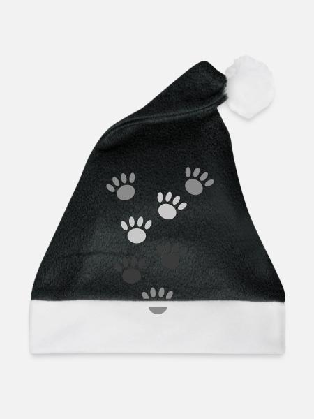 Hundepfoten - Weihnachtsmütze - Schwarz/Weiß