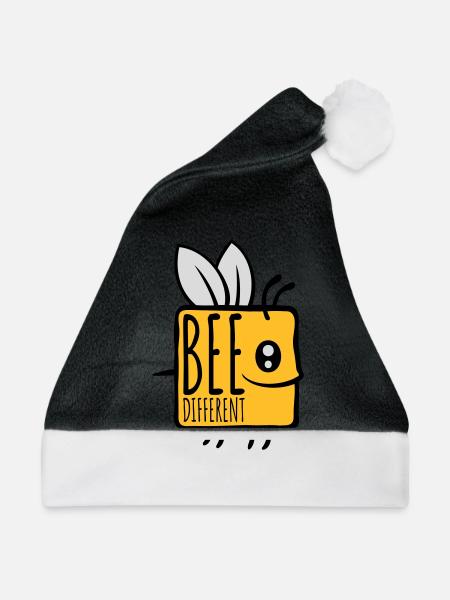 bee different Spruch Zitat - Weihnachtsmütze - Schwarz/Weiß