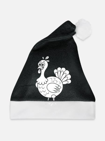 Turkei - Weihnachtsmütze - Schwarz/Weiß - Vorne