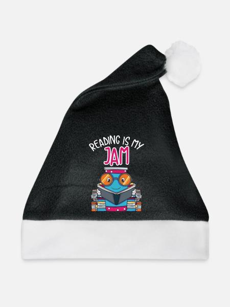 Bücher lesen Geschenk - Weihnachtsmütze - Schwarz/Weiß
