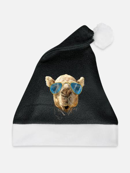 Kamel mit Sonnenbrille - Weihnachtsmütze - Schwarz/Weiß
