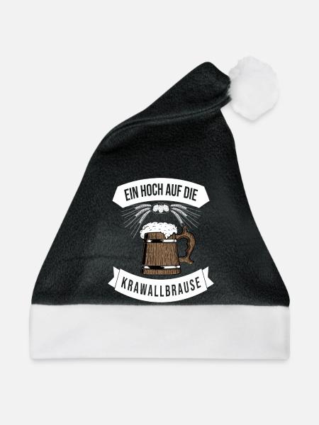 Kraftvolles Biergarten-Design mit Spruch - Weihnachtsmütze - Schwarz/Weiß