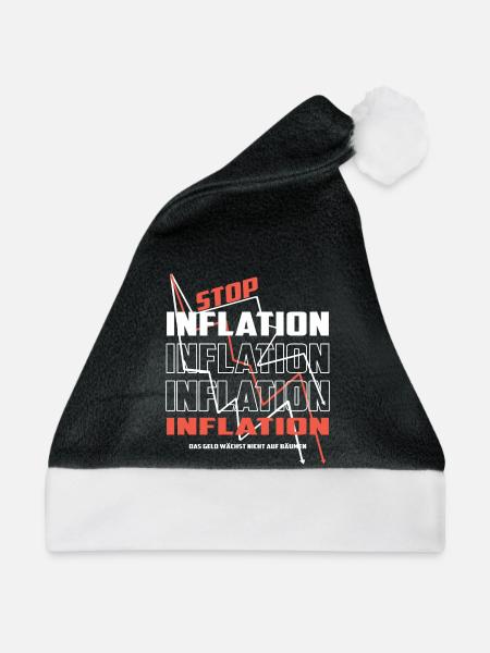 Stop Inflation - Weihnachtsmütze - Schwarz/Weiß - Vorne