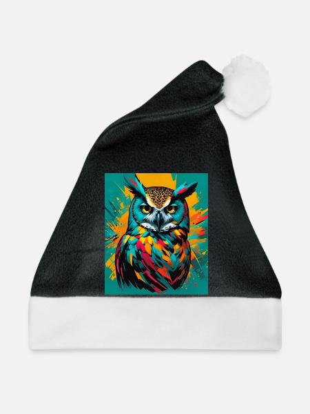 Eule - Weihnachtsmütze - Schwarz/Weiß
