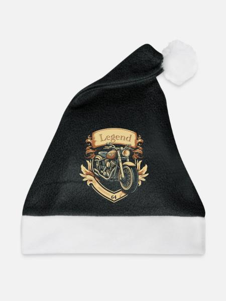 Motorrad Vintage Retro Männer T-Shirt 1964 - Weihnachtsmütze - Schwarz/Weiß