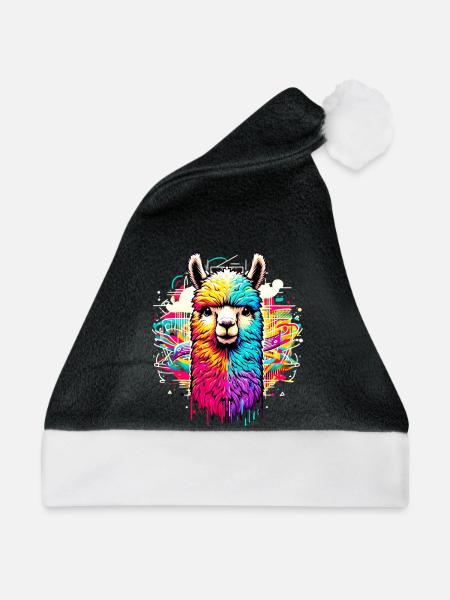 Alpaka - Weihnachtsmütze - Schwarz/Weiß