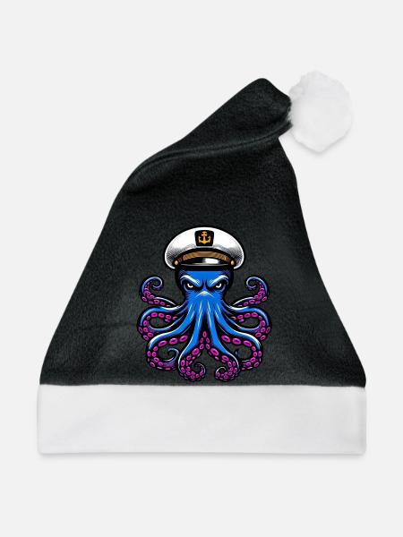 Krake - Weihnachtsmütze - Schwarz/Weiß