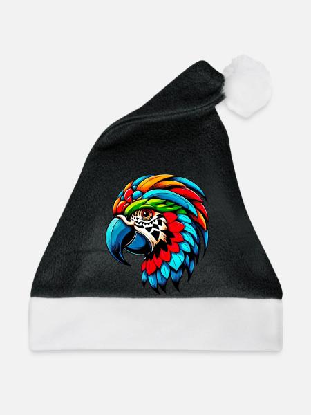 Harlekin Papagei - Weihnachtsmütze - Schwarz/Weiß