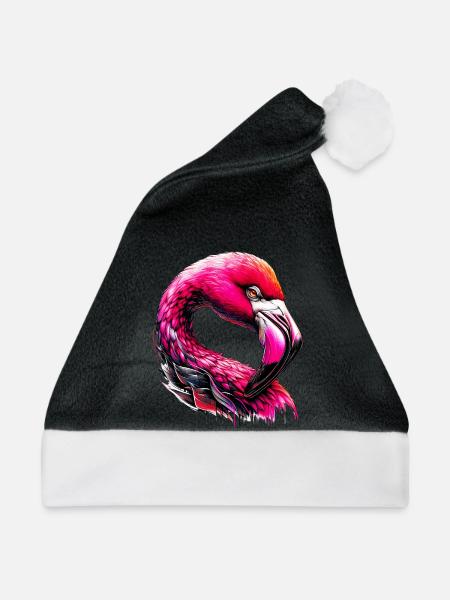 Flamingo - Weihnachtsmütze - Schwarz/Weiß