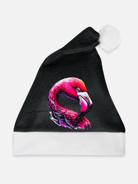 Flamingo - Weihnachtsmütze - Schwarz/Weiß