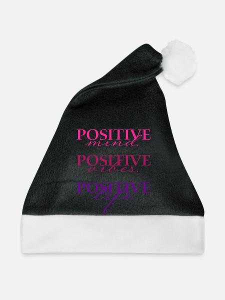 Positive Mind Vibs Life - Weihnachtsmütze - Schwarz/Weiß