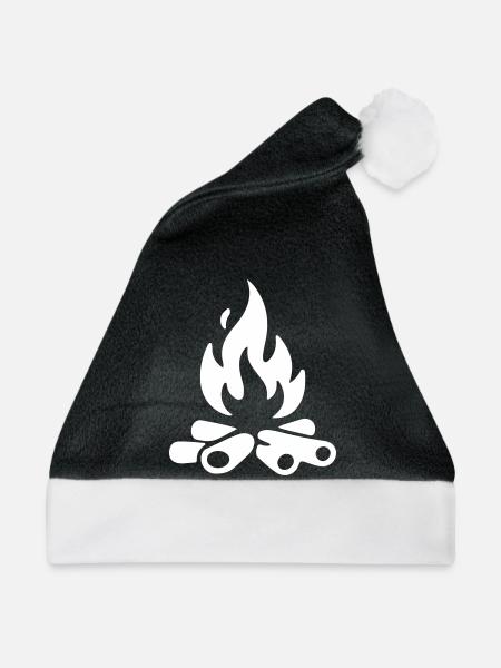 Lagerfeuer Brennholz - Weihnachtsmütze - Schwarz/Weiß - Vorne