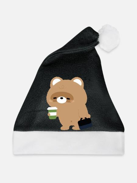 Sleepy Beaver und Kaffee - Weihnachtsmütze - Schwarz/Weiß