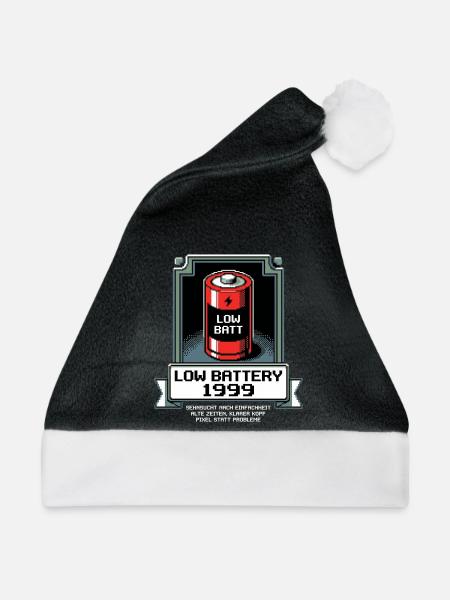 Low Battery Alte Zeiten - Weihnachtsmütze - Schwarz/Weiß