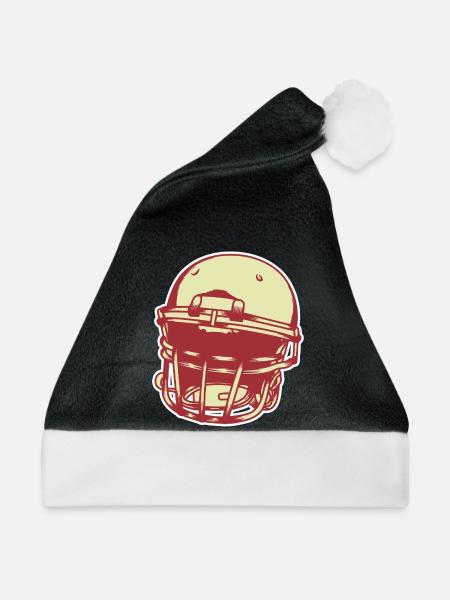 American Football Helm - Weihnachtsmütze - Schwarz/Weiß