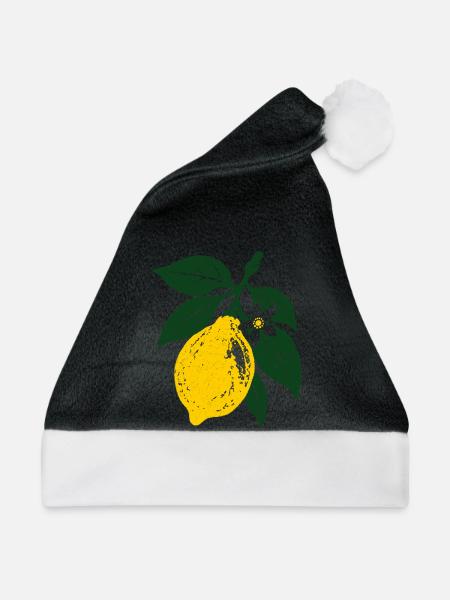 Gelbe Zitrone - Weihnachtsmütze - Schwarz/Weiß