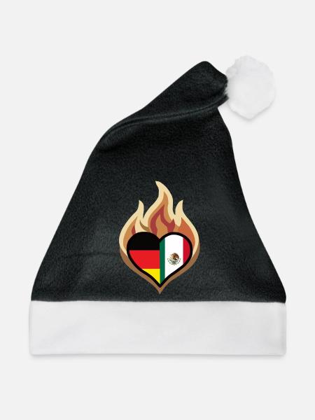 Flammenherz Deutschland Mexiko - Weihnachtsmütze - Schwarz/Weiß