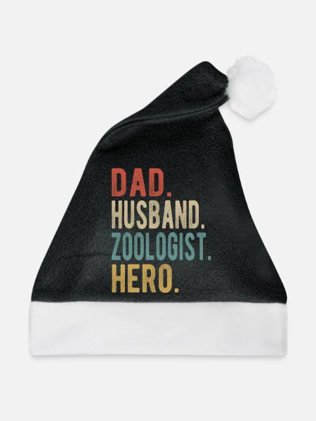 Zoologe Papa Ehemann Held - Weihnachtsmütze - Schwarz/Weiß - Vorne