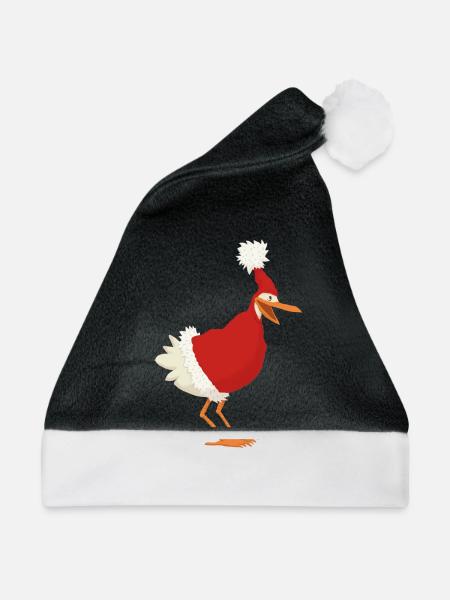 Weihnachtshuhn - Weihnachtsmütze - Schwarz/Weiß