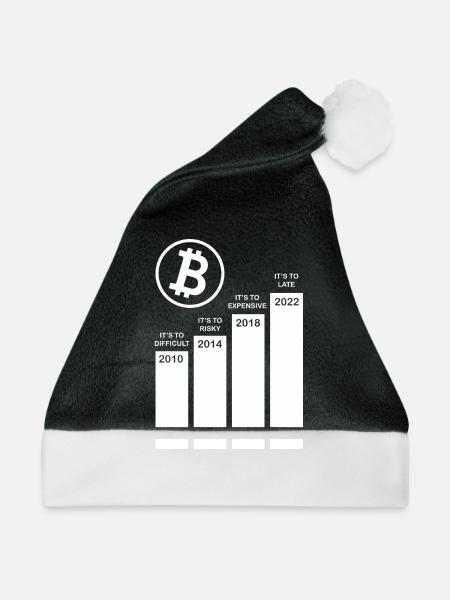 Crypto Bitcoin Trading - Weihnachtsmütze - Schwarz/Weiß