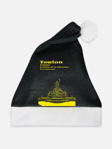 Toulon und sein Brunnen - Weihnachtsmütze - Schwarz/Weiß