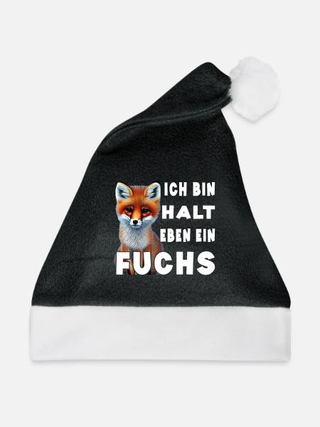 Ich bin halt eben ein Fuchs - Weihnachtsmütze - Schwarz/Weiß - Vorne