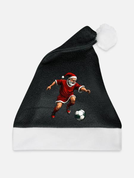 Weihnachten Fussballer - Weihnachtsmütze - Schwarz/Weiß