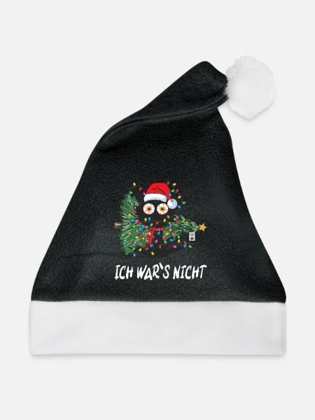 Ich war s nicht Katze - Weihnachtsmütze - Schwarz/Weiß - Vorne