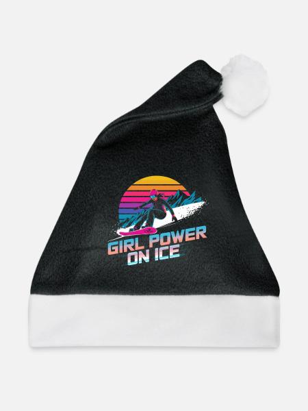 Weibliche Power-Snowboarderin - Weihnachtsmütze - Schwarz/Weiß