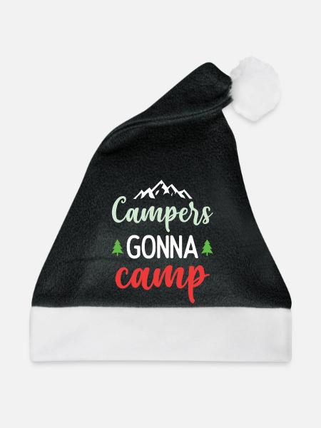 Camper auf dem Weg zum Camp - Weihnachtsmütze - Schwarz/Weiß - Vorne