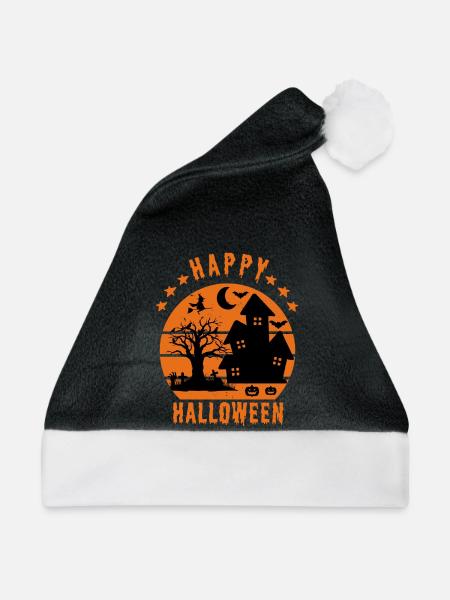 Fröhliches Halloween - Weihnachtsmütze - Schwarz/Weiß
