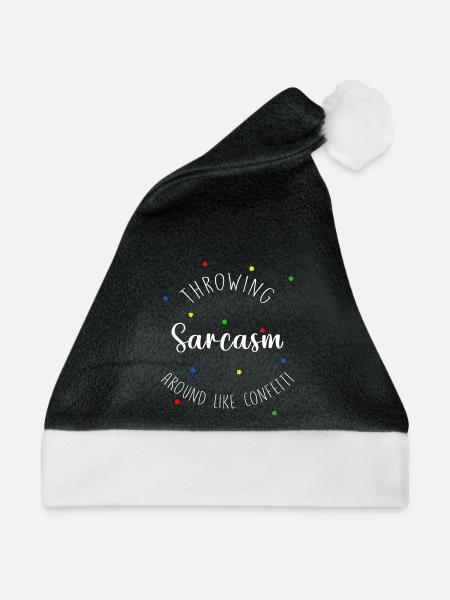 Throwing sarcasm around new - Weihnachtsmütze - Schwarz/Weiß