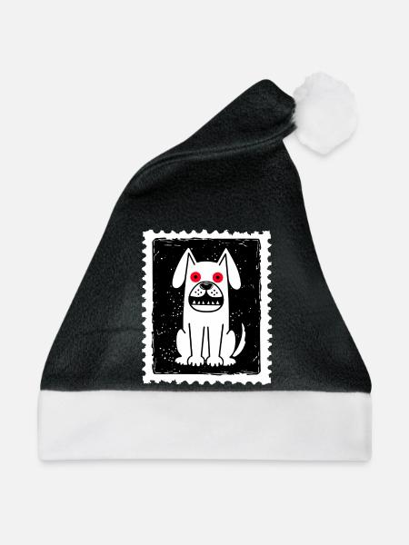 Geister Hund - Weihnachtsmütze - Schwarz/Weiß