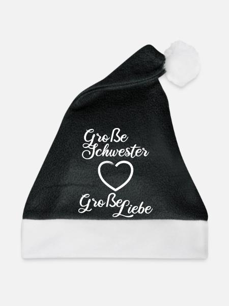 Große Schwester Große Liebe - Weihnachtsmütze - Schwarz/Weiß - Vorne