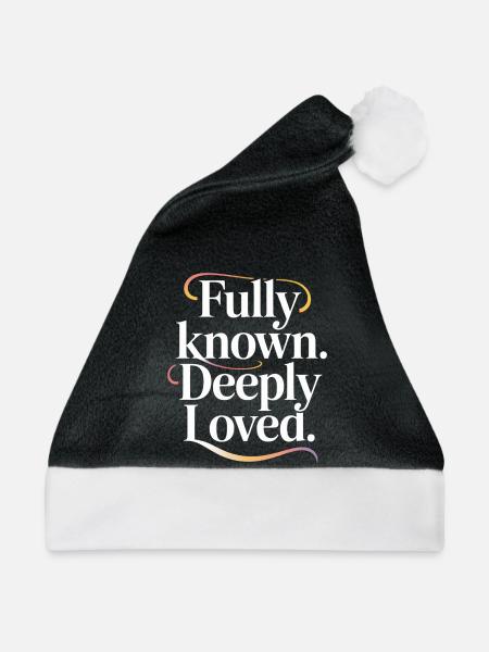 Fully Known Deeply Loved Christliche Liebe - Weihnachtsmütze - Schwarz/Weiß - Vorne