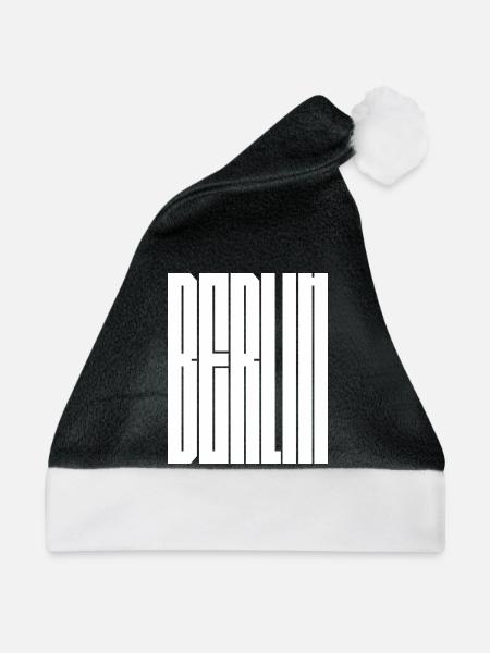 Berliner Stadttypografie - Weihnachtsmütze - Schwarz/Weiß