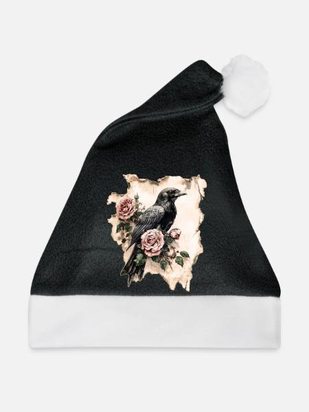 Rabe - Weihnachtsmütze - Schwarz/Weiß