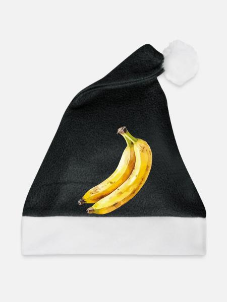 Banane Aquarell - Weihnachtsmütze - Schwarz/Weiß