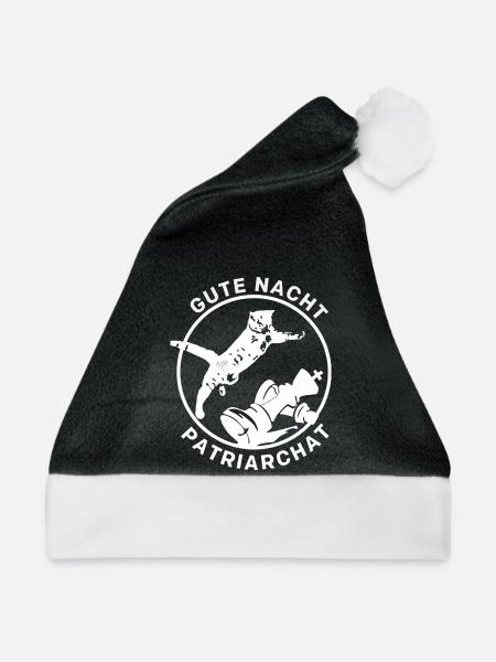 Gute Nacht Patriarchat - Cat - Weihnachtsmütze - Schwarz/Weiß