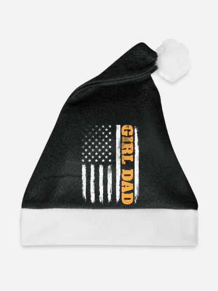 Mädchenpapa stolzer Vater der Töchter - Weihnachtsmütze - Schwarz/Weiß - Vorne