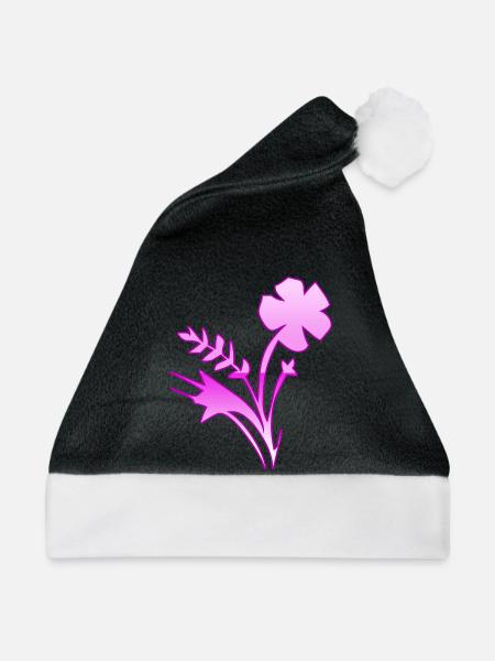 Blumen - Weihnachtsmütze - Schwarz/Weiß