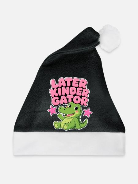 Später Kindergator – Kindergarten-Mädchengeschenk - Weihnachtsmütze - Schwarz/Weiß