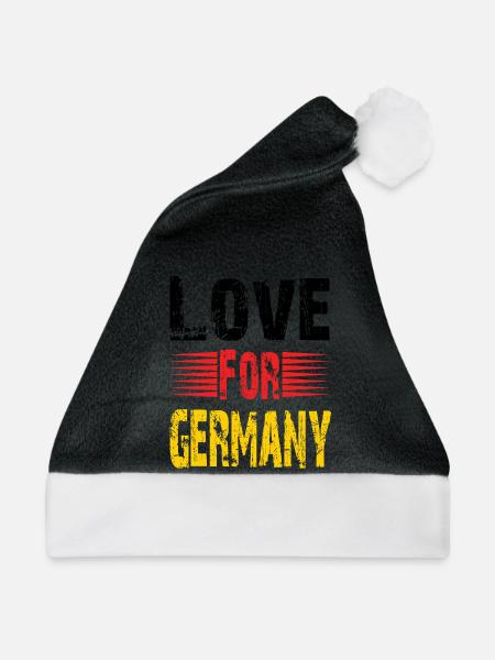 For Germany Grunge Fussball Fan Shirt - Weihnachtsmütze - Schwarz/Weiß - Vorne
