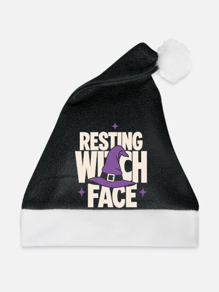 Resting Witch Face Hexenhut - Weihnachtsmütze - Schwarz/Weiß