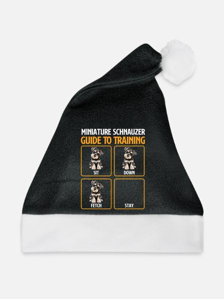 Zwergschnauzer-Trainingsleitfaden Humor - Weihnachtsmütze - Schwarz/Weiß