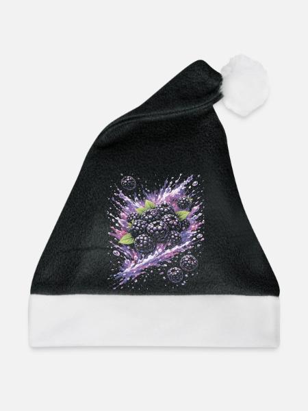 Brombeeren Wildfrucht Schwarze Spritzkunst - Weihnachtsmütze - Schwarz/Weiß