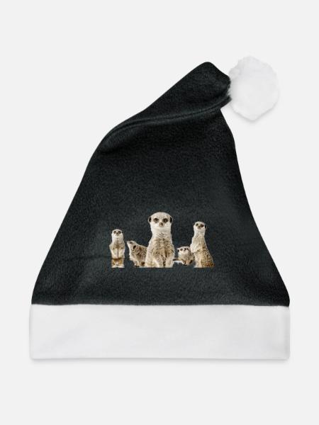 Erdmännchen - Weihnachtsmütze - Schwarz/Weiß