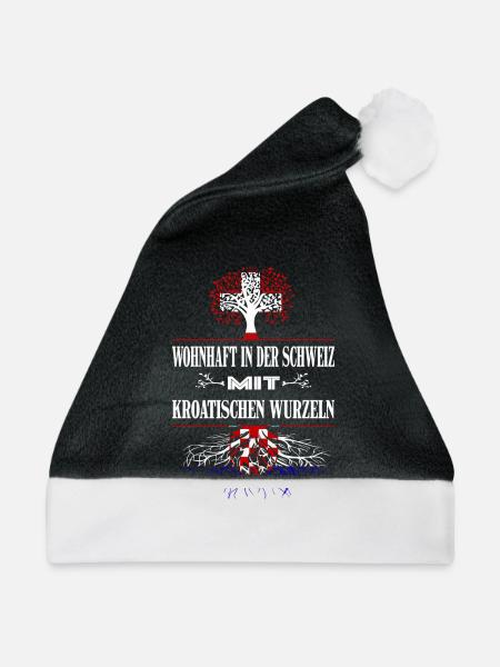 Schweiz-Kroatien - Weihnachtsmütze - Schwarz/Weiß